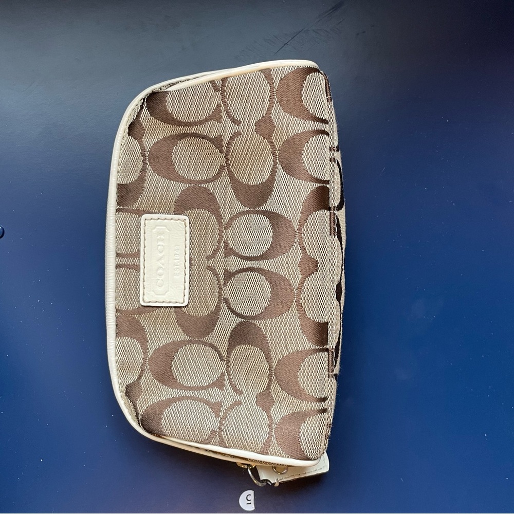 Coach Brown and Cream Wristlet